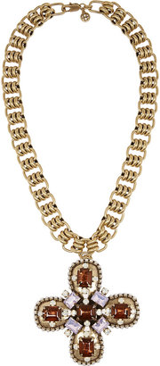 Tory Burch Posey gold-tone crystal necklace