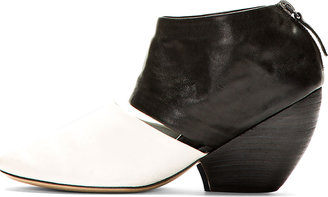 Marsèll Black & White Curved Ankle Boots