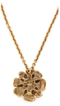 Oscar de la Renta Flower Brooch Necklace