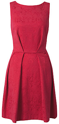 Closet V-Back Jacquard Dress, Pink