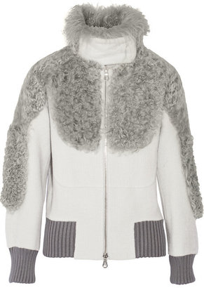 Marc Jacobs Shearling-trimmed alpaca-blend bomber jacket