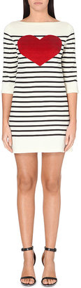 Marc Jacobs Heart-Detail Striped Black and White Sequin Dress - for Women