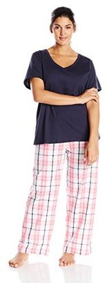 Jockey Women's Plus-Size Short Sleeve Top with Pant Pajama