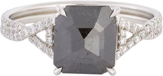 Monique Péan Rose-Cut Black Diamond & Platinum Ring-Colorless