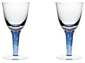 Denby 'Imperial blue' set of 2 red wine glasses