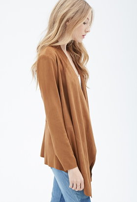 Forever 21 Collarless Faux Suede Jacket