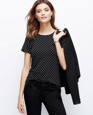 Ann Taylor Dotted Back Zip Tee