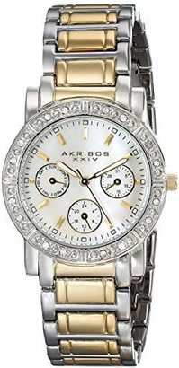 Akribos XXIV Women's AK530TT Diamond Multi-Function Crystal Bracelet Watch