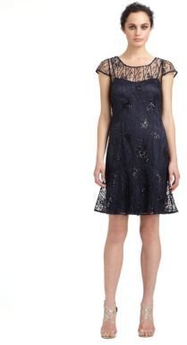 Kay Unger Sequined Mesh Dress