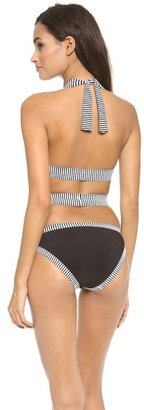 Karla Colletto Pinstripe One Piece Swimsuit
