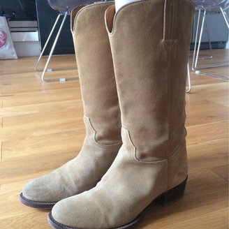Ralph Lauren COLLECTION Beige Suede Ankle boots