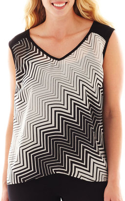 JCPenney BY AND BY by&by Sleeveless Open-Back Print Top