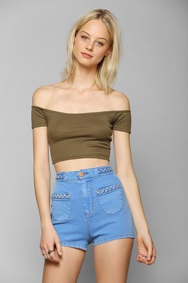 Urban Outfitters Ecote Ribbed Off-The-Shoulder Top