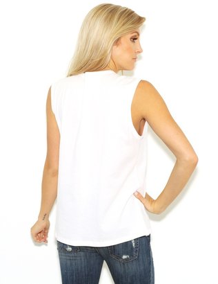 Lovers + Friends Lovers & Friends Lovers Beaded Muscle Tee in White