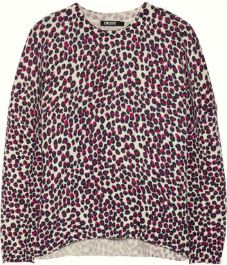 DKNY Leopard-print wool-blend sweater
