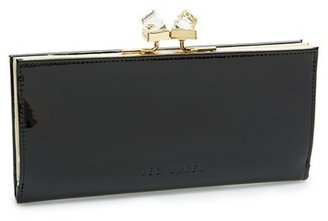 Ted Baker 'Crystal Popper' Patent Leather Matinee Wallet