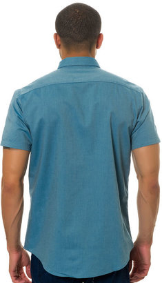 RVCA The That'll Do Short Sleeve Buttondown in Blue Surf