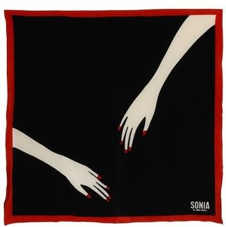 Sonia Rykiel Hand Printed Silk Crepe De Chine Scarf
