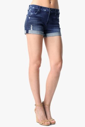 7 For All Mankind Relaxed Mid Roll Up Short In Authentic Medium Blue