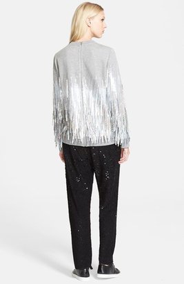 Ashish Sequin Fringe Cotton Fleece Sweatshirt