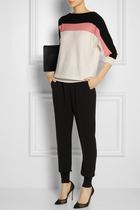 Fendi Color-block cashmere-blend sweater