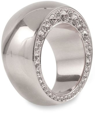DKNY Silver tone crystal ring