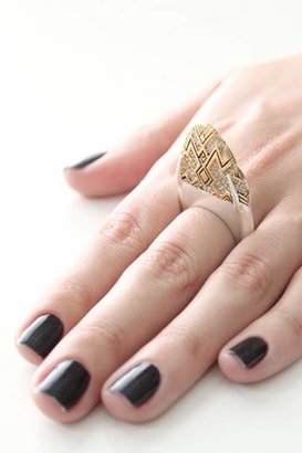 House Of Harlow Diamond Dome Ring in Silver/Gold