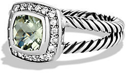 David Yurman Petite Albion Ring with Prasiolite and Diamonds