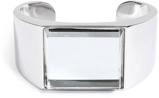 Maison  Margiela Brass Cuff with Glass Top in Silver