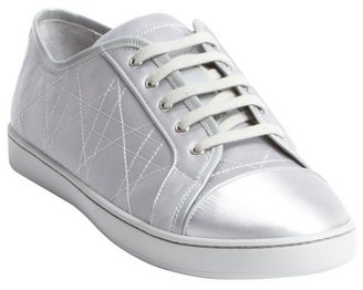 Christian Dior silver quilted leather 'Cannage' sport sneakers