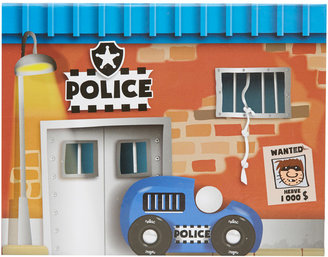 Vilac Blue Police Station Wooden Toy Box