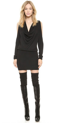 Donna Karan Cold Shoulder Cashmere Dress