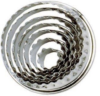 Tala Set 7 Stainless Steel Crinkled Pastry Cutters 85mm/75mm/65mm/55mm/45mm/35mm/25mm
