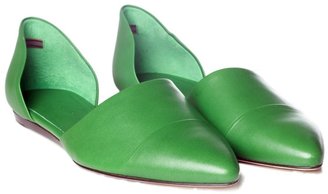 Jenni Kayne Grass Green Leather D'Orsay Flat