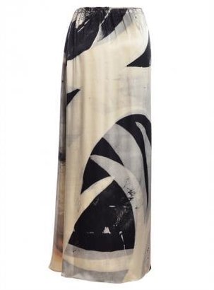 Draw In Light Silk Hand-Printed Maxi Skirt - Sold out