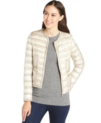 Moncler beige box quilted 'Lissy' down filled jacket