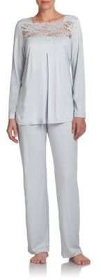 Hanro Met Lace-Detail Pajama Set