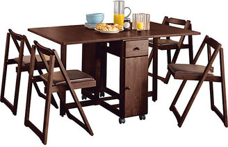 Emperor Rectangular Table and 4 Folding Chairs - Chocolate.