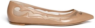 Gianvito Rossi Western mesh insert leather flats
