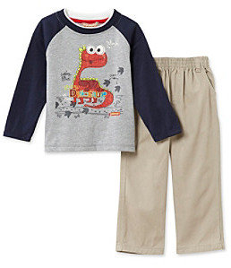 Kids Headquarters Baby Boys' Grey/Navy 2-pc. Dinosaur Pants Set