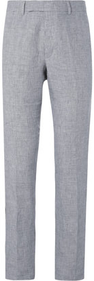 Band Of Outsiders Slim-Fit Houndstooth Linen Suit Trousers