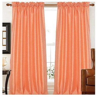 Kashi Home Elise Tonal Faux Silk Curtain Panels 55'' x 84'' - 2 Pack Orange