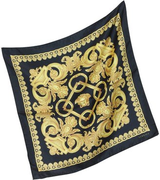 Versace Ornamental Baroque Print Silk Bandanna