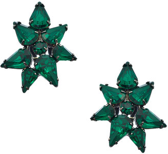 Roberta Chiarella Gunmetal and Emerald Crystal Starlight Clip-on Earrings