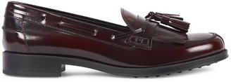 Tod's Burgundy patent leather loafers