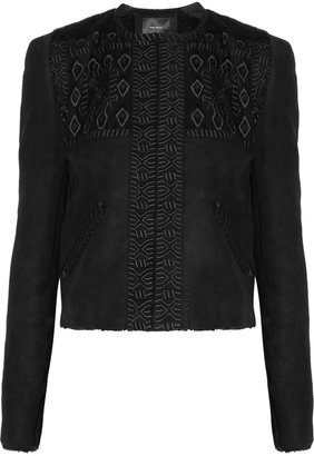 Isabel Marant Edge embroidered shearling jacket