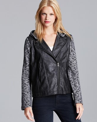 BB Dakota Jacket - Faux Leather & French Terry Hooded