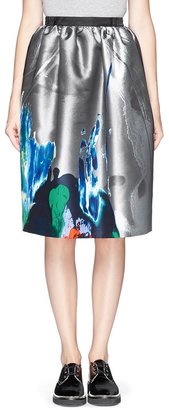 MSGM Paint print jacquard skirt