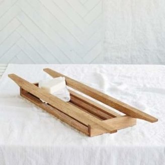 The White Company Wooden Bath Tidy, Natural, One Size
