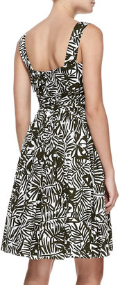 Kate Spade Sleeveless Ruched Orchid-Print Sundress